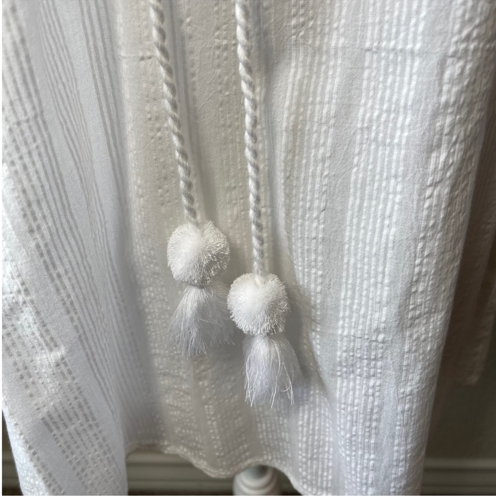🆕 J Crew Peasant Top in Textured Voile Lace Trim - Picture 8 of 9